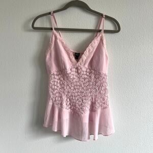 NWT Wild Fable Women's Chiffon Peplum V-Neck Tank Top M Coquette Balletcore